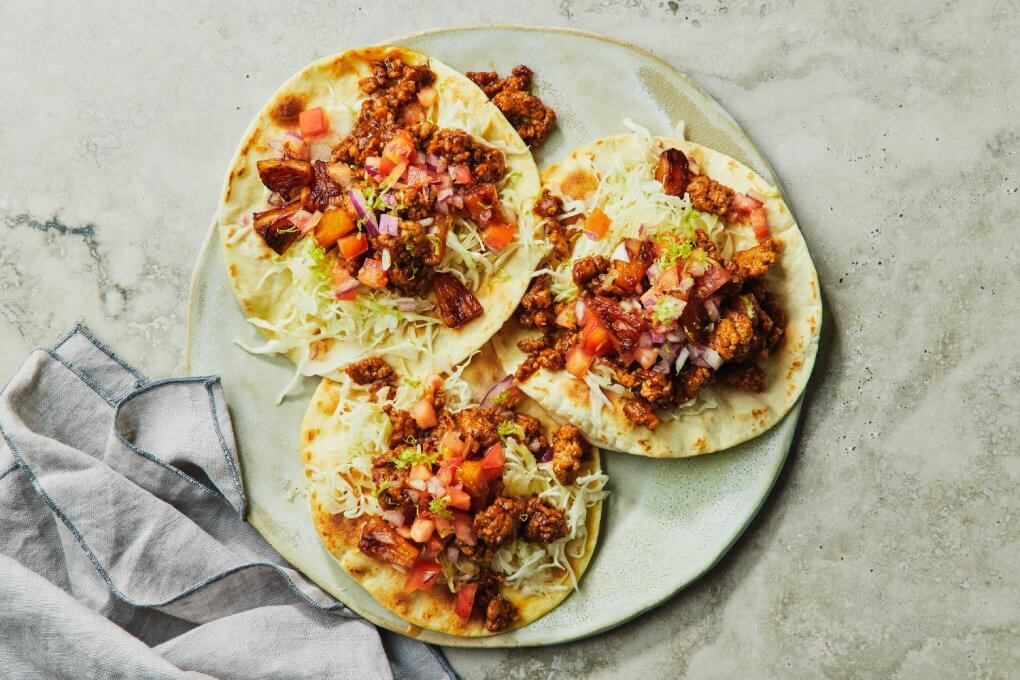 Sticky Pork and Pineapple Tostadas with Tomato Salsa and Slaw